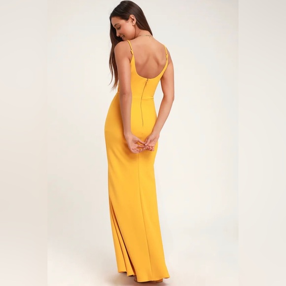 Lulu’s Infinite Glory Golden Yellow Dress. Small. NWT, never worn. Out of stock! - Picture 5 of 12